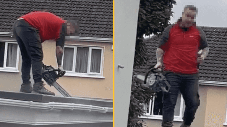 Furious builder gets revenge with chainsaw after not being paid for work Furious builder gets revenge with chainsaw after not being paid for work
