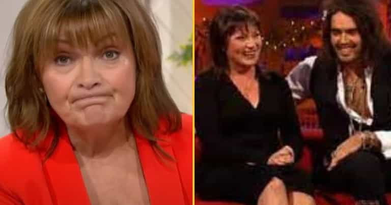 Lorraine Kelly shares clip of Russell Brand calling her a sl** and touching her thigh Lorraine Kelly shares clip of Russell Brand calling her a sl** and touching her thigh