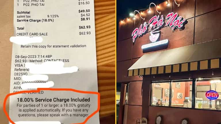 Outrage over restaurant’s 18% service charge for party of 1 Outrage over restaurant’s 18% service charge for party of 1