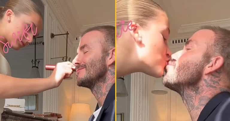 David Beckham kisses daughter Harper on the lips again David Beckham kisses daughter Harper on the lips again