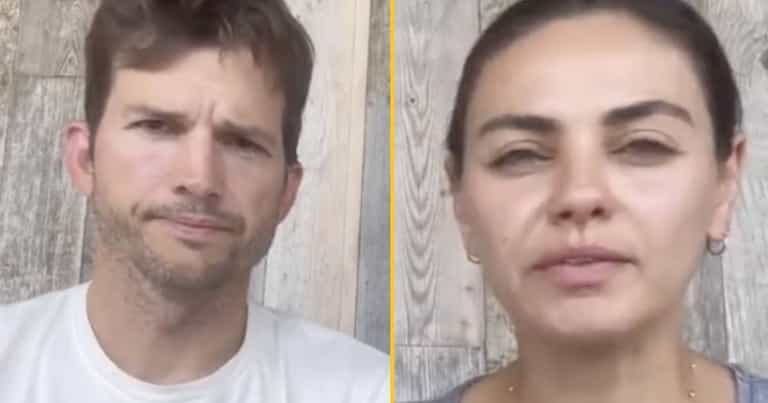 Viewers spot strange detail in Ashton Kutcher and Mila Kunis apology video Viewers spot strange detail in Ashton Kutcher and Mila Kunis apology video