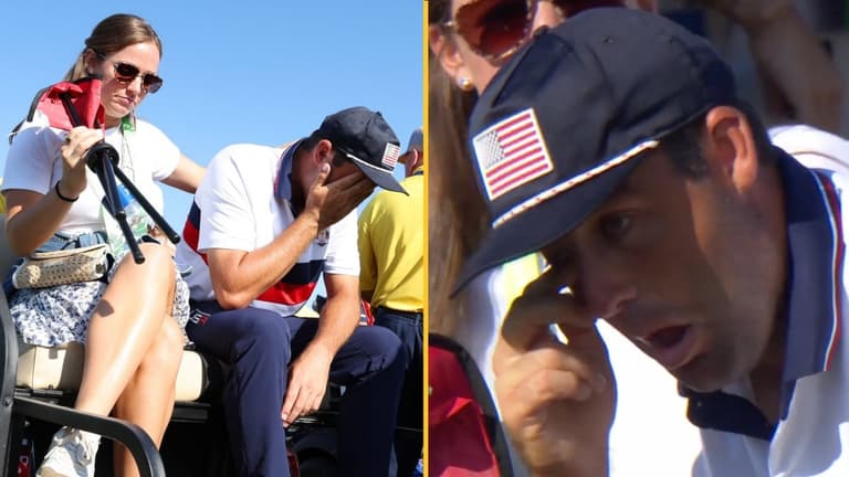TV cameras catch tough Ryder Cup moment as American star breaks down in tears TV cameras catch tough Ryder Cup moment as American star breaks down in tears