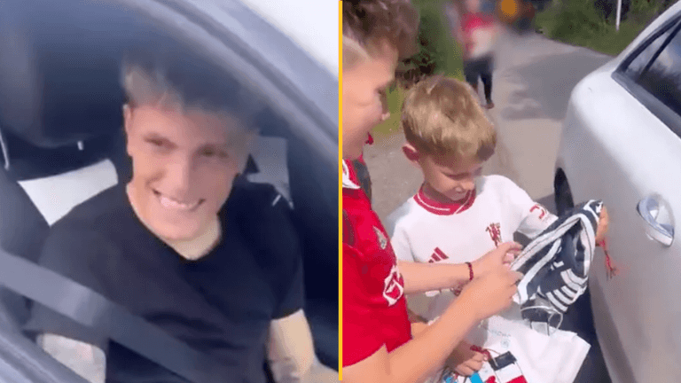 Alejandro Garnacho surprises young fans with new shirt after buying the wrong one Alejandro Garnacho surprises young fans with new shirt after buying the wrong one