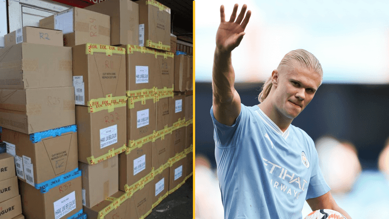 Erling Haaland gifts 175 boxes of football kits to children in hometown Erling Haaland gifts 175 boxes of football kits to children in hometown