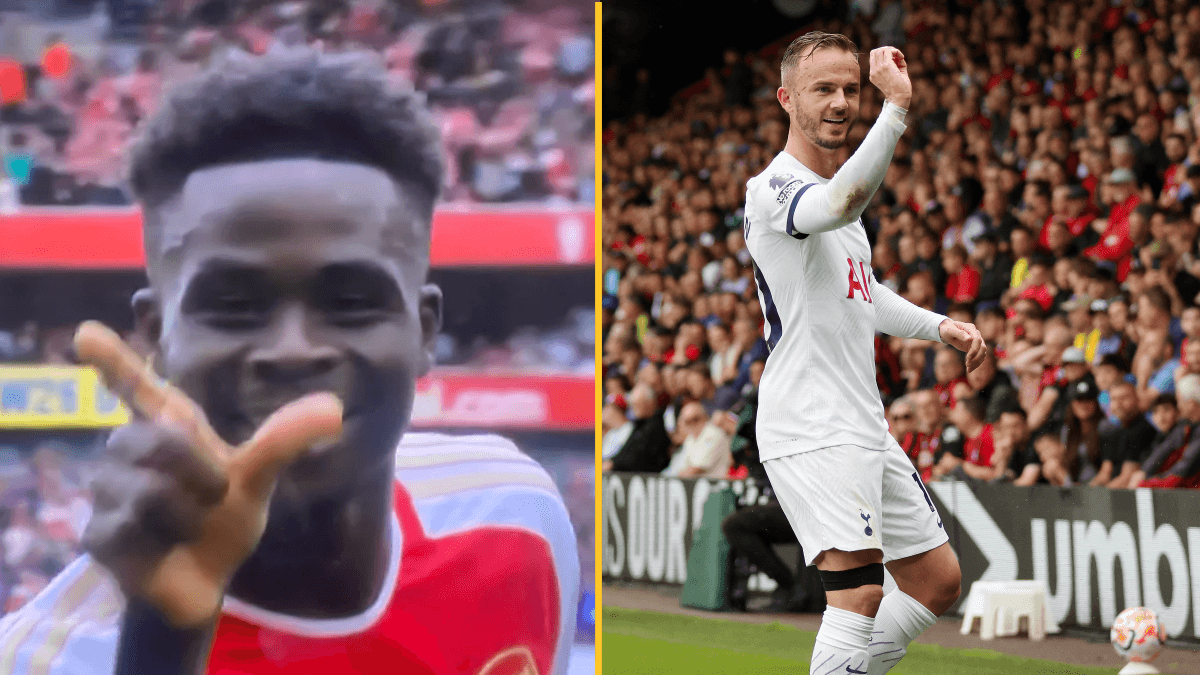 Bukayo Saka mocks James Maddison with goal celebration