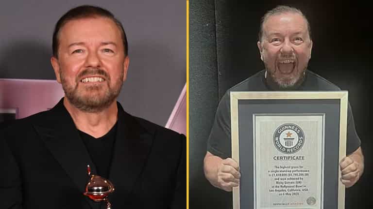 Ricky Gervais breaks world record with latest comedy tour Ricky Gervais breaks world record with latest comedy tour