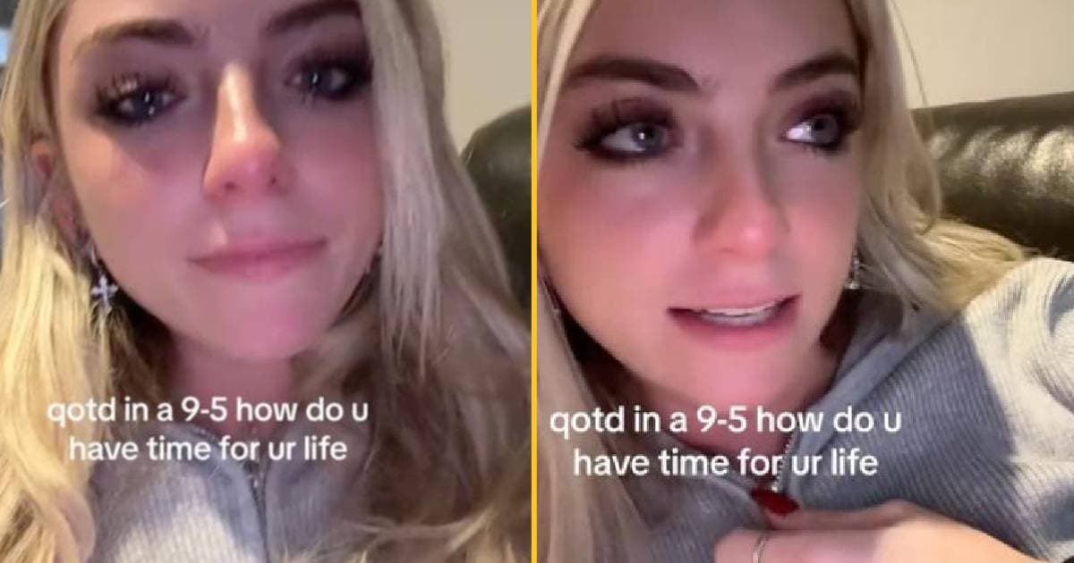 College graduate cries about her first 9 to 5 job on TikTok