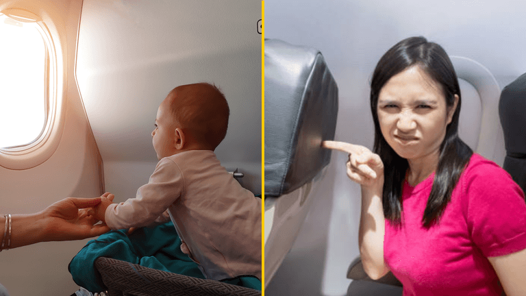 Woman disgusted after passenger changes baby’s nappy next to her on flight Woman disgusted after passenger changes baby’s nappy next to her on flight