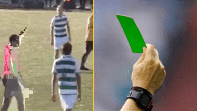 Referee once gave player a green card in football game Referee once gave player a green card in football game
