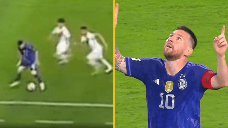 Lionel Messi embarrasses two Peru players with unbelievable skill Lionel Messi embarrasses two Peru players with unbelievable skill
