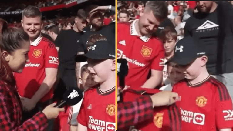 Awkward moment MUTV presenter gifts young Man Utd fan shirt of player he ‘doesn’t like’ Awkward moment MUTV presenter gifts young Man Utd fan shirt of player he ‘doesn’t like’