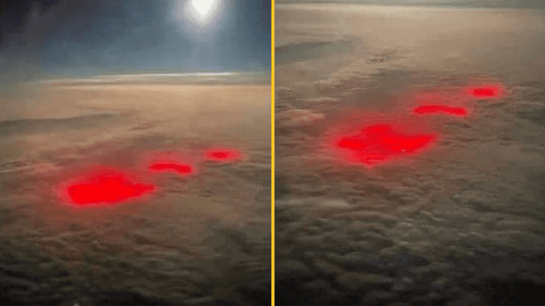 Pilot snaps photo of mysterious red glowing clouds over Atlantic Ocean Pilot snaps photo of mysterious red glowing clouds over Atlantic Ocean