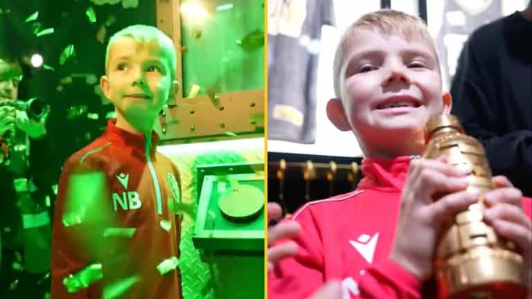 Young boy wins £400,000 gold Prime drink bottle after correctly guessing the code Young boy wins £400,000 gold Prime drink bottle after correctly guessing the code