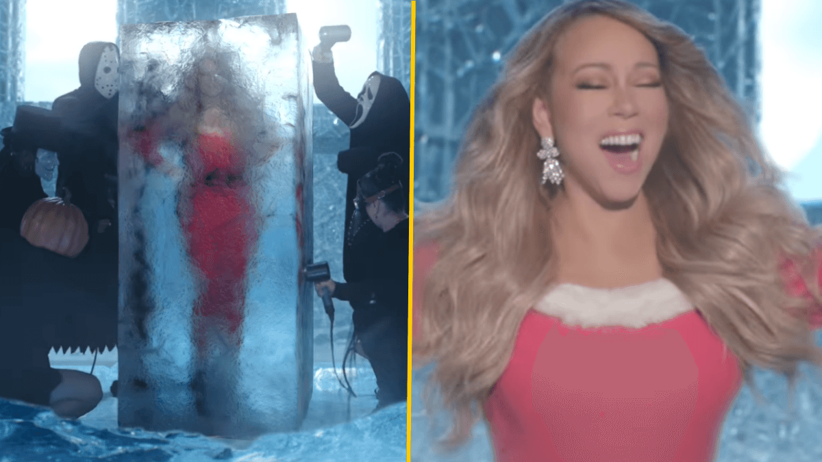 Mariah Carey thaws from giant ice block in annual pre-Christmas money-grab