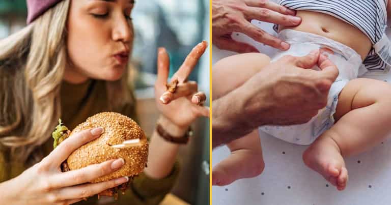 Woman horrified after mum changes baby’s nappy where she’s eating her lunch Woman horrified after mum changes baby’s nappy where she’s eating her lunch