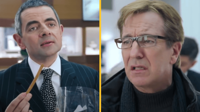 Real reason Rowan Atkinson took so long to wrap gift in legendary Love Actually scene Real reason Rowan Atkinson took so long to wrap gift in legendary Love Actually scene