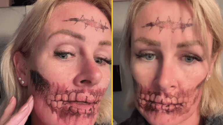 Woman left horrified after ‘temporary’ Halloween face tattoo won’t wash off Woman left horrified after ‘temporary’ Halloween face tattoo won’t wash off