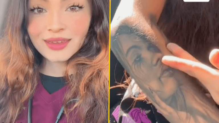 Woman’s boyfriend secretly tattoos face of the girl he was cheating with on her arm Woman’s boyfriend secretly tattoos face of the girl he was cheating with on her arm