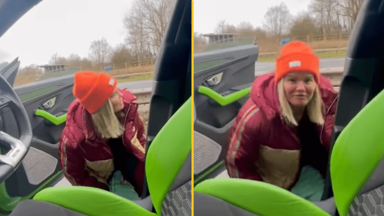 Kerry Katona shocks followers as she urinates on motorway during traffic jam Kerry Katona shocks followers as she urinates on motorway during traffic jam