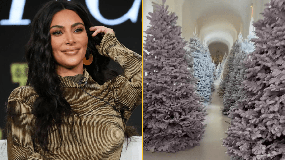 Kim Kardashian has paid for a whole forest to be put up inside her mansion for Christmas