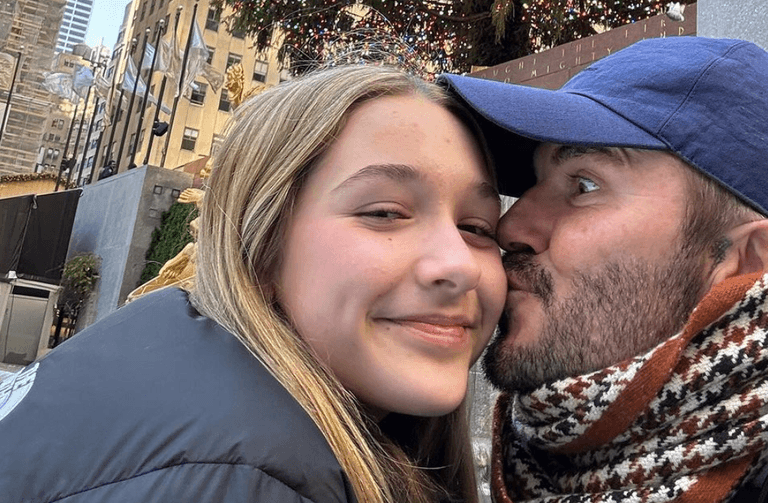David Beckham kisses daughter again after internet backlash David Beckham kisses daughter again after internet backlash