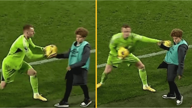 Bernd Leno sparks outrage after pushing ball boy in Fulham defeat Bernd Leno sparks outrage after pushing ball boy in Fulham defeat