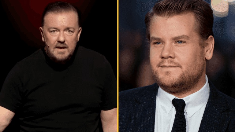 Ricky Gervais leaves viewers in shock after ‘brutal’ James Cordon joke Ricky Gervais leaves viewers in shock after ‘brutal’ James Cordon joke
