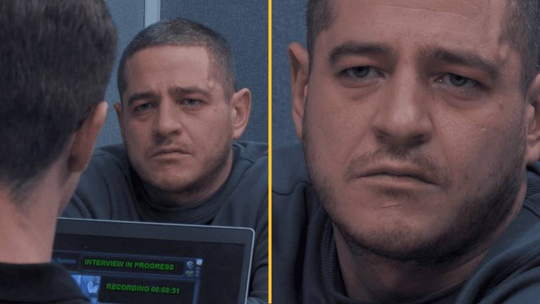 Viewers ‘feel sick’ after watching murderer stare down police following brutal attack Viewers ‘feel sick’ after watching murderer stare down police following brutal attack
