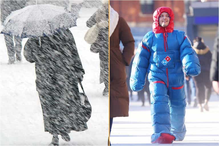 Domino’s bring out ‘Heat Suit’ made out of pizza delivery bags Domino’s bring out ‘Heat Suit’ made out of pizza delivery bags