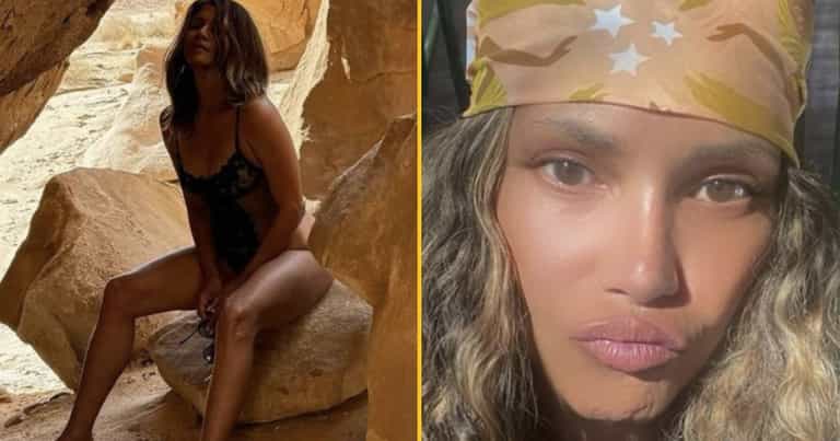 Halle Berry fans spot nasty detail in swimsuit photo Halle Berry fans spot nasty detail in swimsuit photo