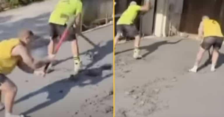 Builders smash up concrete driveway after homeowner refuses to pay them Builders smash up concrete driveway after homeowner refuses to pay them