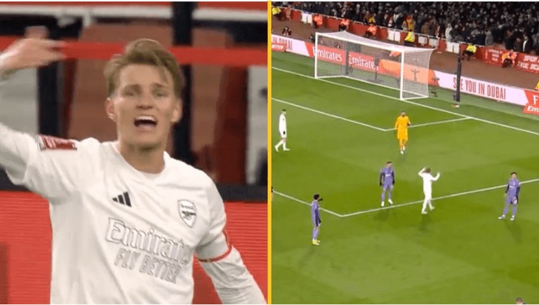 Martin Odegaard caught shouting at Liverpool fans to make noise thinking they supported Arsenal Martin Odegaard caught shouting at Liverpool fans to make noise thinking they supported Arsenal