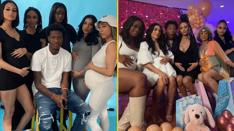 Man hosts joint baby shower for five women he got pregnant at the same time Man hosts joint baby shower for five women he got pregnant at the same time