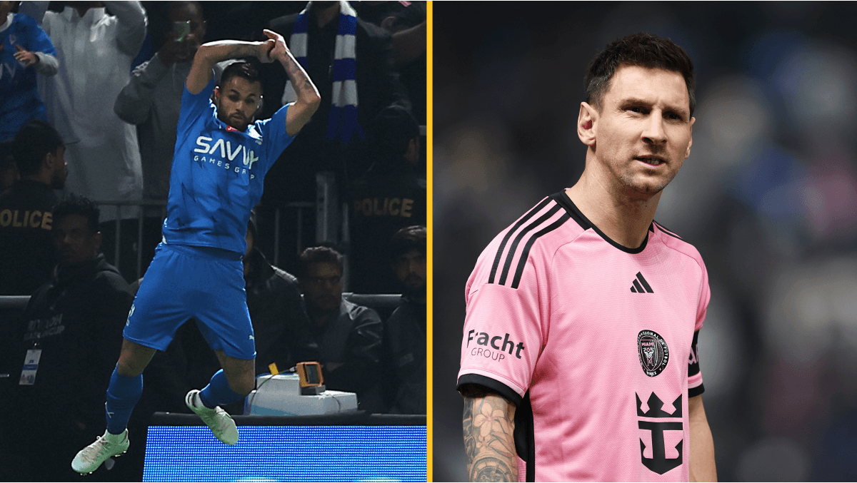 Al Hilal player performs Cristiano Ronaldo’s ‘Siu’ celebration in front of Lionel Messi