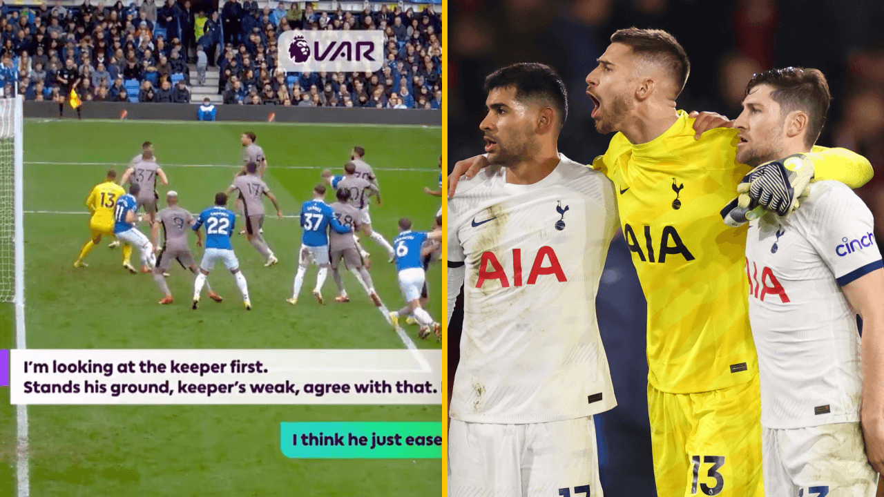 VAR official picked up on Ref Mic calling out “weak” Tottenham player