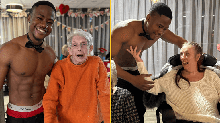 Butler in the Buff makes Valentine’s Day visit to care home Butler in the Buff makes Valentine’s Day visit to care home