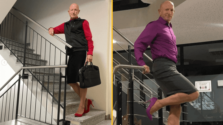 Straight dad proudly wears skirts and heels to fight gender stereotypes Straight dad proudly wears skirts and heels to fight gender stereotypes