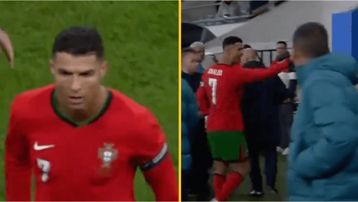 Cristiano Ronaldo spotted sulking again after Portugal defeat