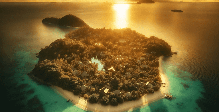 Four friends buy deserted island for £50k and transform it into paradise worth £11m Four friends buy deserted island for £50k and transform it into paradise worth £11m