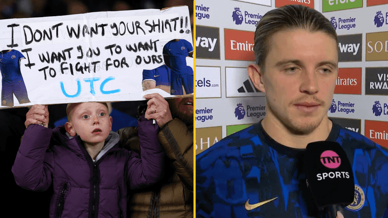 Conor Gallagher responds to brutal sign held up by young Chelsea fan Conor Gallagher responds to brutal sign held up by young Chelsea fan