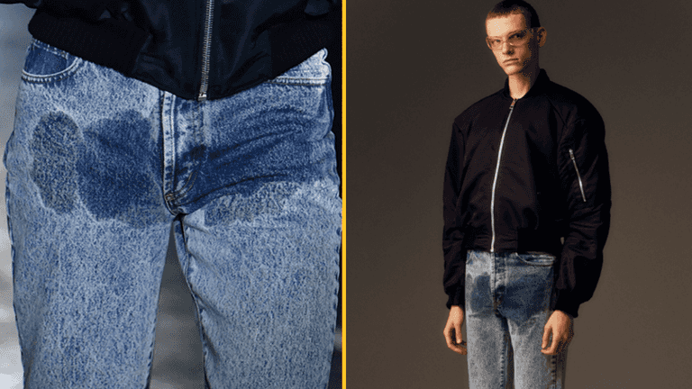 Pair of designer jeans with ‘wee stains’ selling for £640 Pair of designer jeans with ‘wee stains’ selling for £640