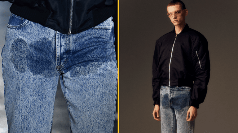 Pair of designer jeans with ‘wee stains’ selling for £640 Pair of designer jeans with ‘wee stains’ selling for £640