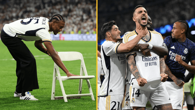 Why Real Madrid players celebrated their Champions League semi-final win with white chair Why Real Madrid players celebrated their Champions League semi-final win with white chair