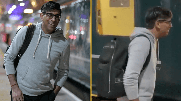 Rishi Sunak wears £750 backpack on visit to one of poorest areas of the country Rishi Sunak wears £750 backpack on visit to one of poorest areas of the country