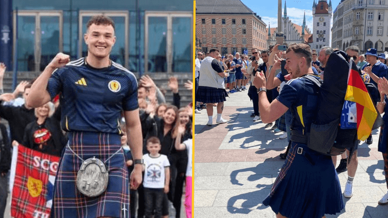 Scotland fan completes walk from Glasgow to Munich in time for opening game Scotland fan completes walk from Glasgow to Munich in time for opening game