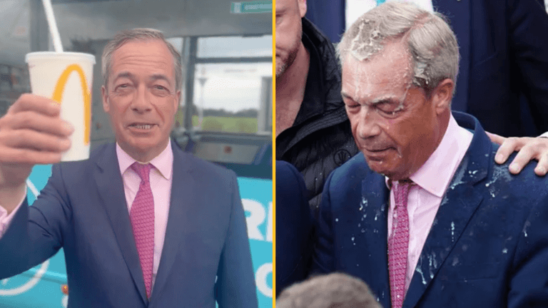 Nigel Farage responds after having milkshake thrown all over him Nigel Farage responds after having milkshake thrown all over him