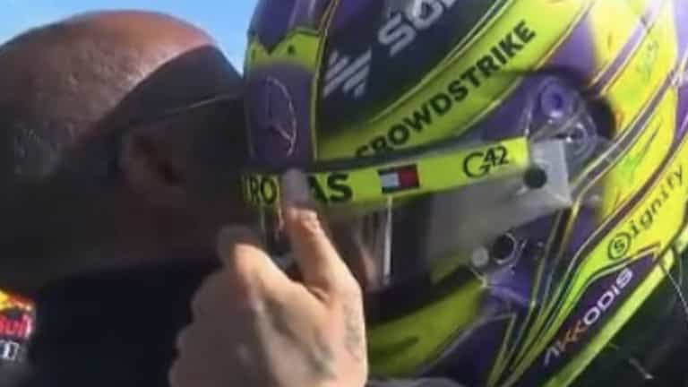 Lewis Hamilton cries into his dad’s arms after winning British Grand Prix Lewis Hamilton cries into his dad’s arms after winning British Grand Prix