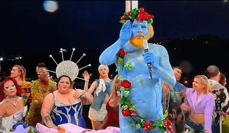Viewers stunned by half naked ‘blue scrotum’ man at Olympics Viewers stunned by half naked ‘blue scrotum’ man at Olympics