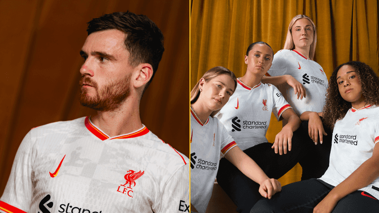 The reason why the Nike badge is the wrong way round on Liverpool’s new kit The reason why the Nike badge is the wrong way round on Liverpool’s new kit