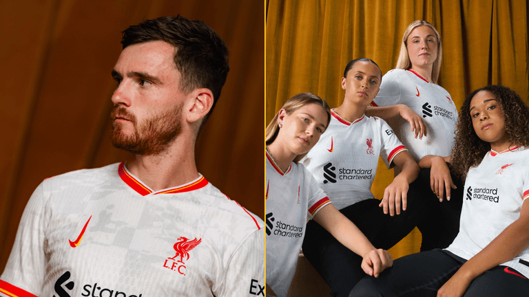 The reason why the Nike badge is the wrong way round on Liverpool’s new kit The reason why the Nike badge is the wrong way round on Liverpool’s new kit